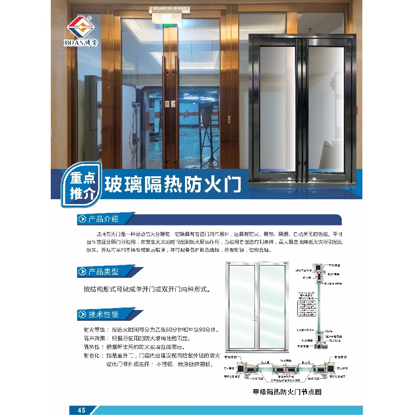 玻璃隔熱防火門(mén)